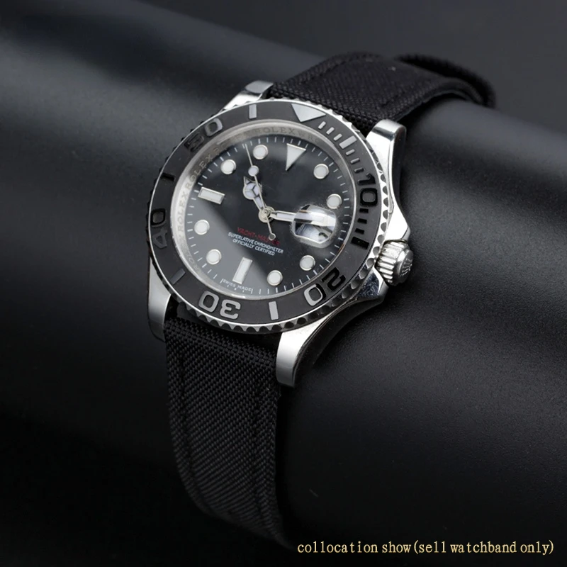 ل بريتلينغ تايمكس حزام الساعات المنسوجة النايلون جلد البقر حزام ساعة اليد رولكس تيسو للطي مشبك قماش الرجال المعصم الفرقة 20 مللي متر 22 مللي متر