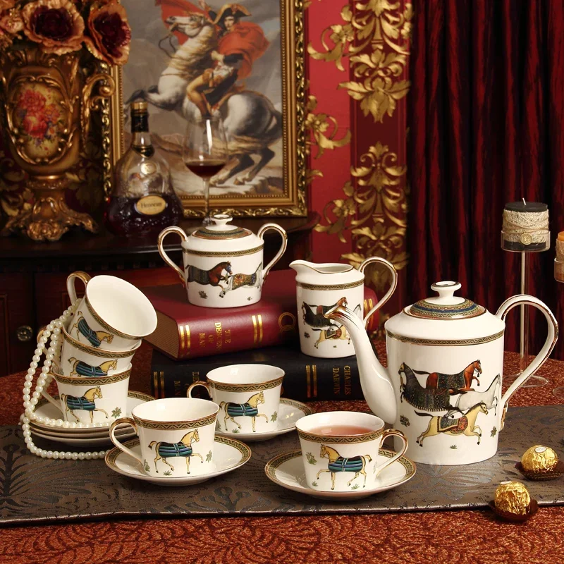 

European-style 15-piece ceramic coffee set tea set tea cup set English afternoon tea creative wedding gift porcelana sets