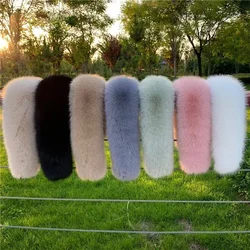 Fashion Faux Fox Fur Collar Winter Women Fake Fur Scarf Shawls for Coat Warmer Decor Furry Hood Trims Parkas Jacket Fur Scarves