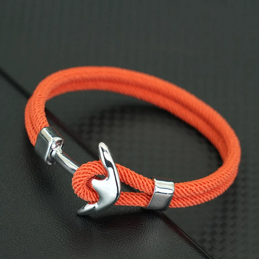 Marine Style 10 Color Anchor Bracelet For Men Grade A 4mm Cord Chain Braslet Nautical Surfing Braclet Beach Accessories Pulseria