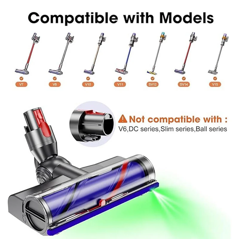 N95R For Dyson V7 V8 V10 V11 V15 Replacement Direct Drive Head Cordless Stick Vacuum Cleaner For Hardwood Floors Carpets