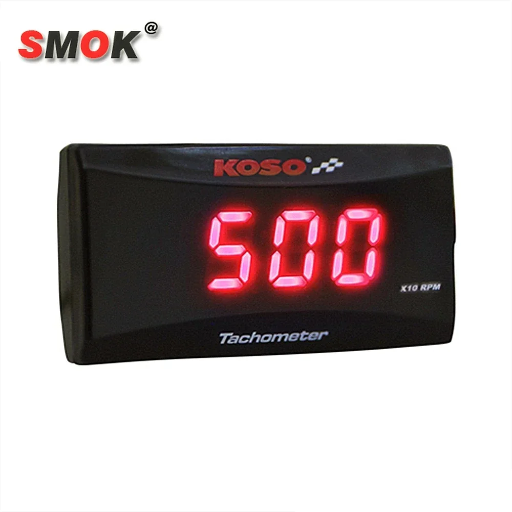 Koso Mini RPM Meter Digital Square LCD Display Engine Tach Hour Tachometer Gauge for Racing Motorcycle BMW YAMAHA KAWASAKI