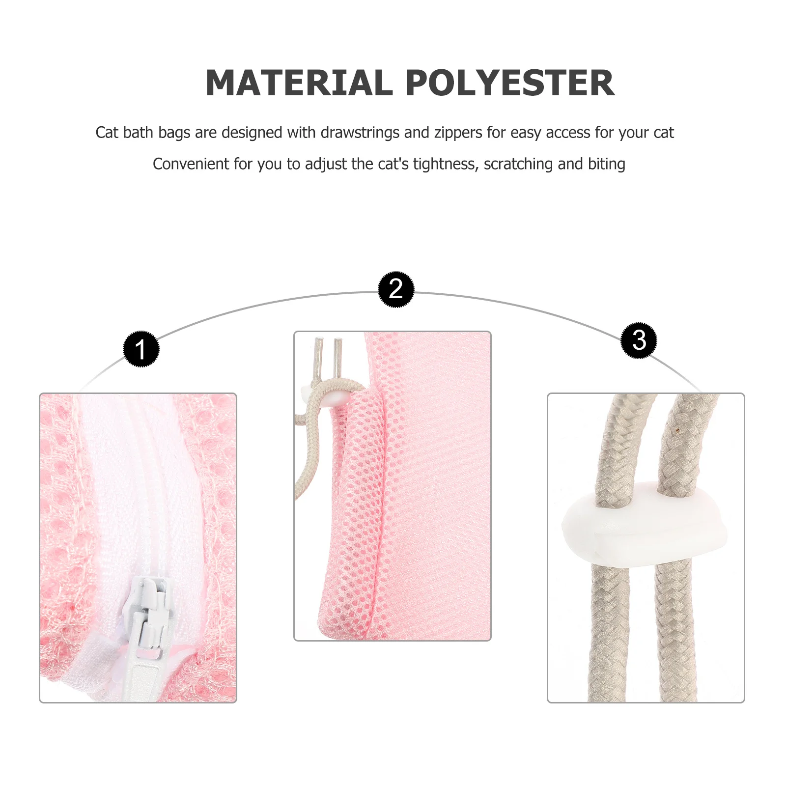 

Cat Bathing Bag, Portable Mesh Grooming Shower Net For Kitten Cat, Wear-Resistant Polyester Pet Washing Bag, Reusable