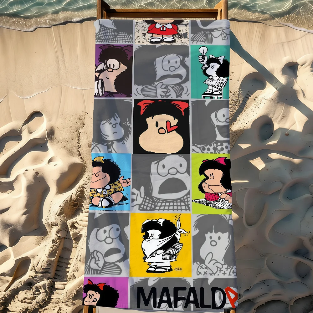 Cartoon M-Mafalda-S Towel Sports Quick Dry Travel Camping Gear Sandproof Soft Light Large Beach Towel