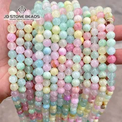 Dyed Mixed Color Afghanistan Chalcedony Round Loose Beads 4 6 8 10 12MM Pick Size For Jewelry Making Diy Bracelet Accessories