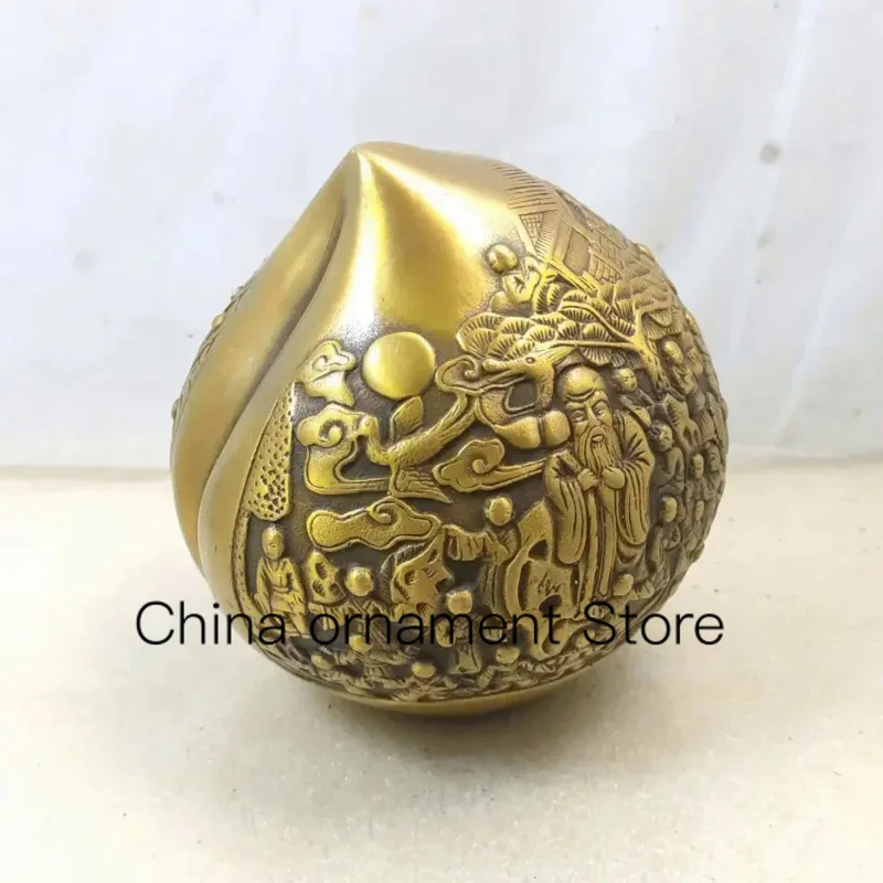 

Antique Bronze Collection Brass Longevity Peach Eight Immortals Birthday Peach Decoration Living Room Home Decorations Gifts Des