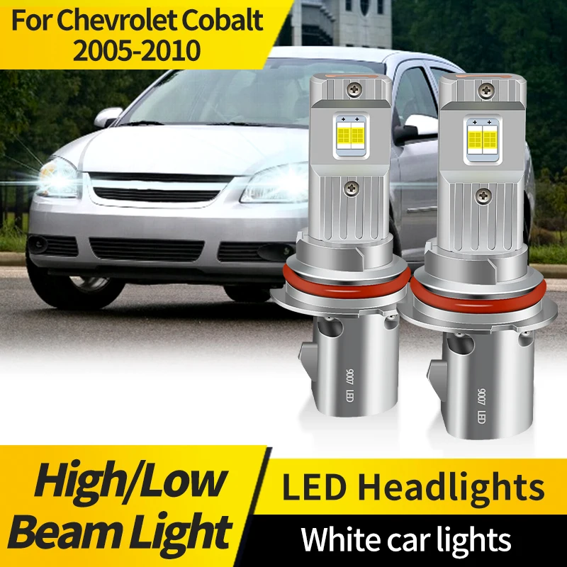 

2PCS Car Accessories White LED Lamp For Chevrolet Cobalt 2005-2010 9007 HB5 Bulb High Power LED CSP Chips Headlight Hi/Lo Beam﻿