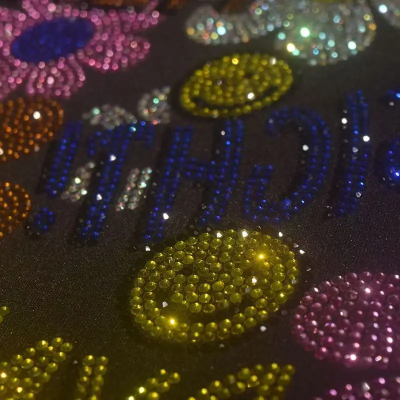 Nuova celebrità di Internet Super Flash fiore strass Abbigliamento fai da te T-shirt maglione Toppa con diamante caldo