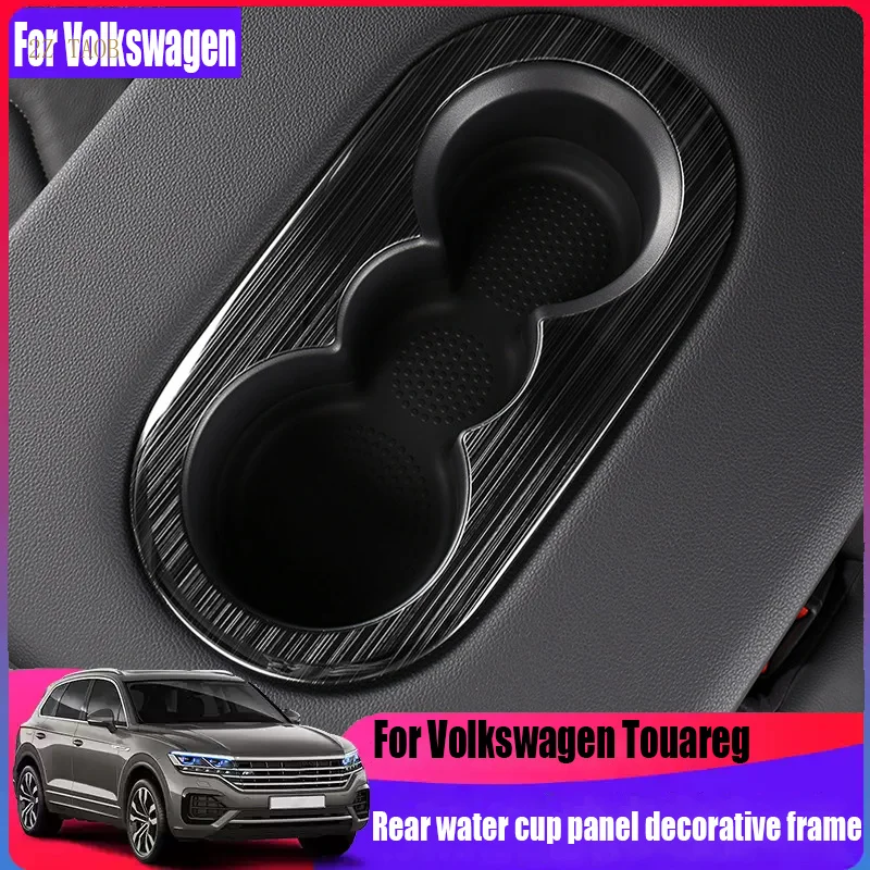 rear armrest water cup panel decorative frame car interior decoration modification parts For Volkswagen Touareg MK3 2019-2024