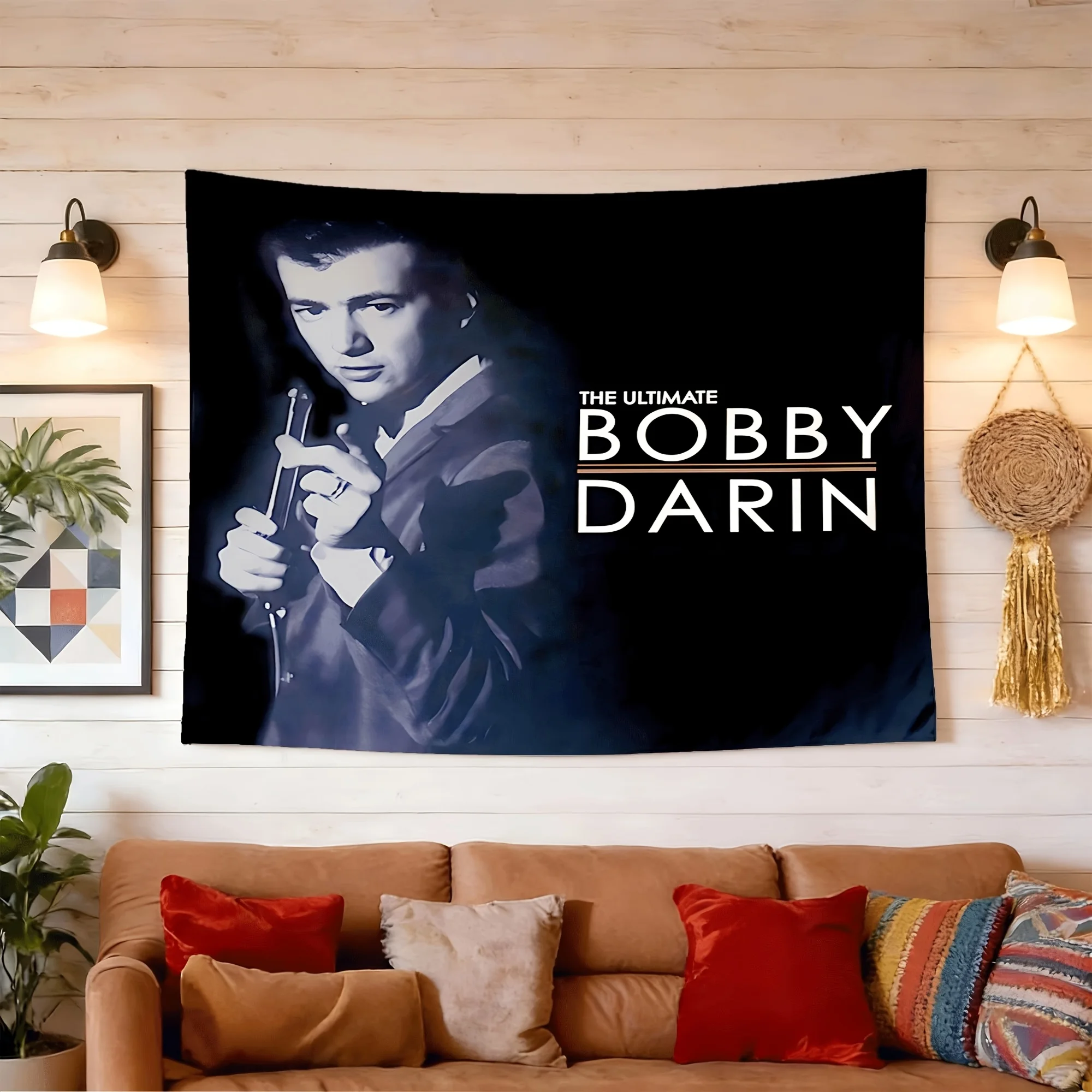 Bobby Darin Inspired Peach Skin Wall Tapestry | Polyester, Soft Texture, Ideal for Living Room, Bedroom, Office Decor, Party Decorations, No Electricity Needed