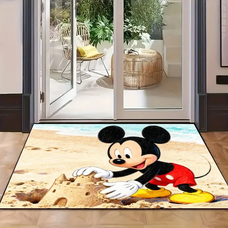 1 قطعة ديزني ميكي ماوس بناء ساند كاسل الشاطئ موضوع الكلمة حصيرة ، لطيف الكرتون 50x80 سنتيمتر (19.68x31.49 بوصة) عدم الانزلاق لينة امتصاص