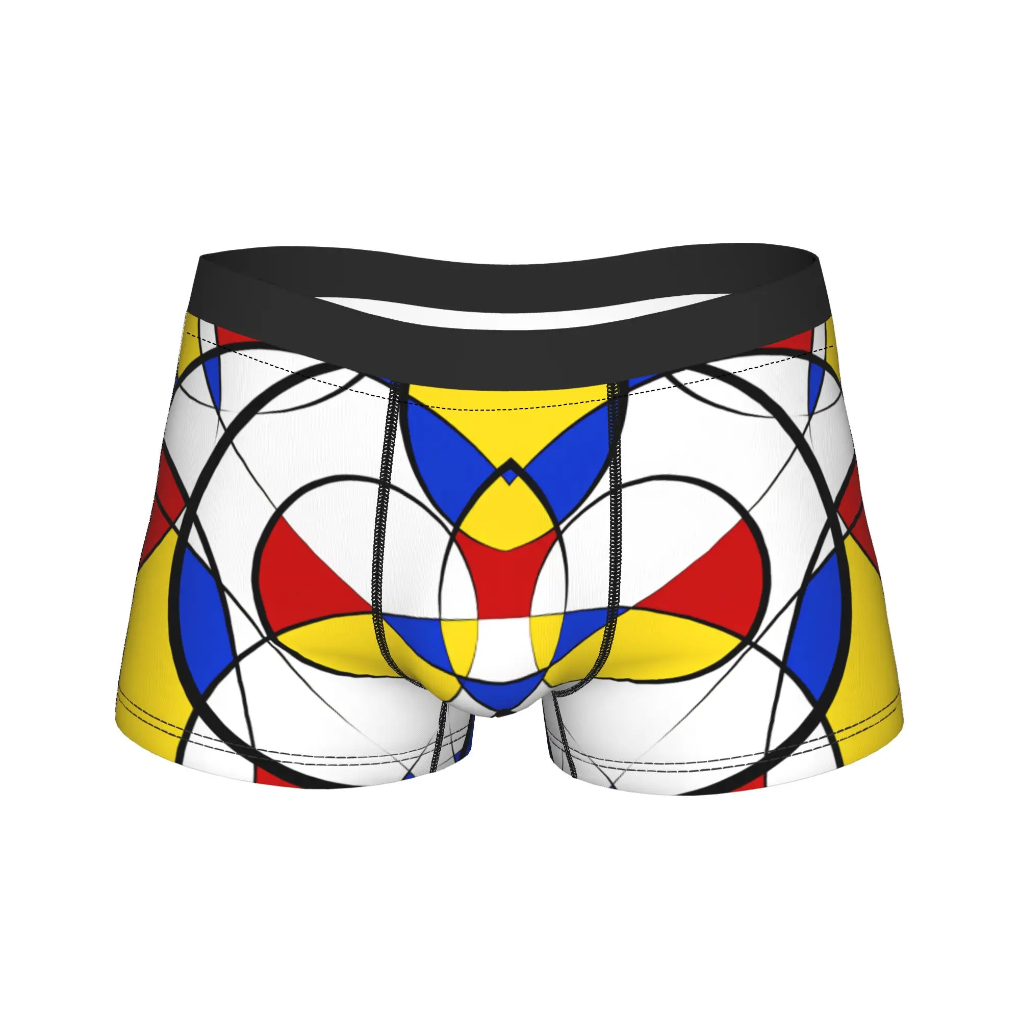 Piet Mondrian Abstract Pop Art 1960s Trunk  3D Pouch Underwear Quality Custom Shorts Briefs Comfortable Man Panties Plus Size