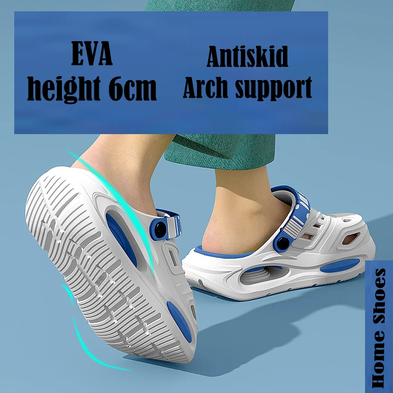 Smile Herren- und Damen-Höhlenschuhe, modische, atmungsaktive Sandalen mit herausnehmbaren Einlegesohlen, rutschfeste, gepolsterte, verdickte, weiche Hausschuhe – Detail 14