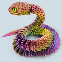 30/60cm 3D Printed Snake Action Figures Articulated Movable Joint Simulation Snake Model Sensory Toys 3D Printed Toys for Kids
