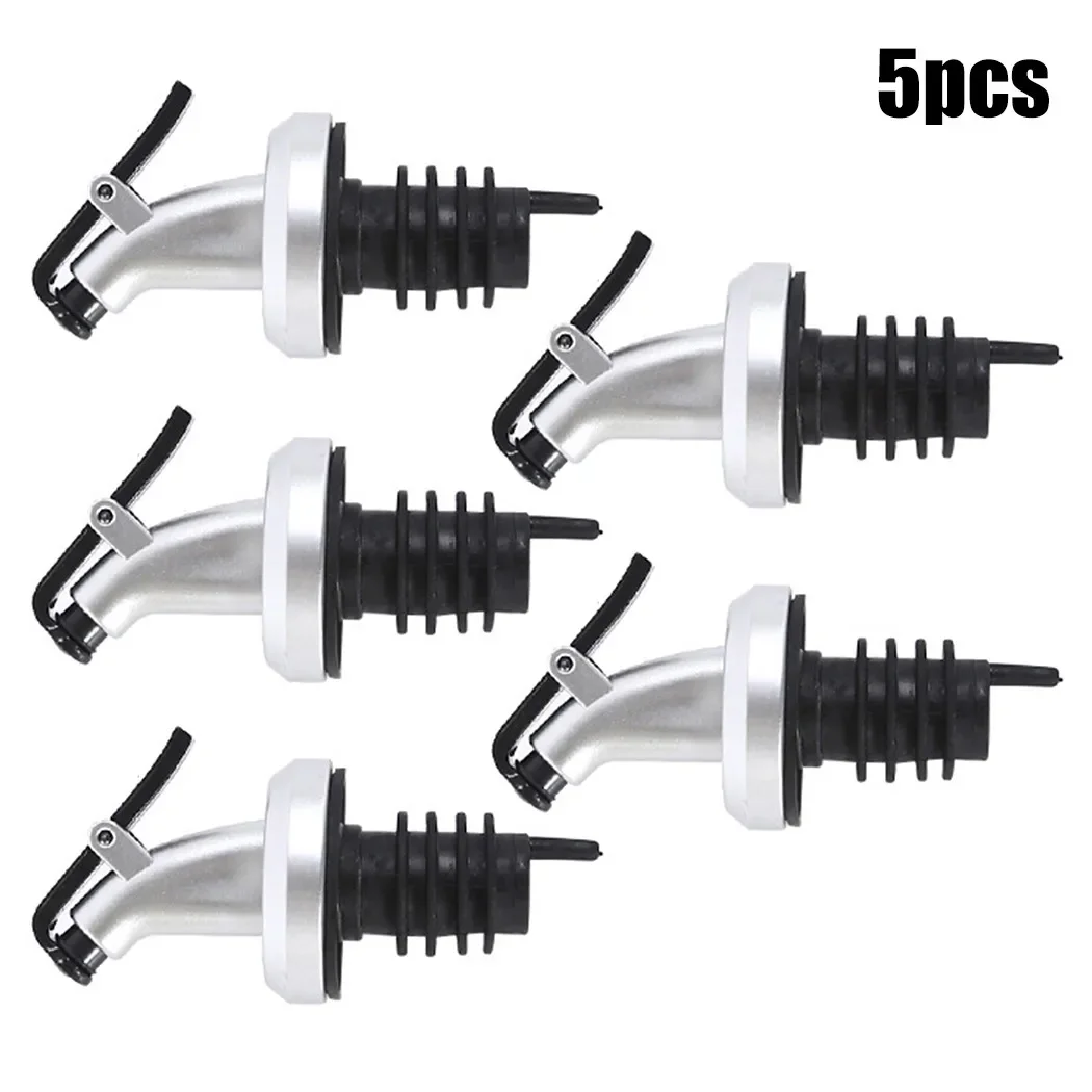 

5Pcs Oil Bottle Stopper Lock Plug Seal Leak-proof Rubber Sprayer Nozzle Sprayer Liquor Dispenser Wine Pourer Kitchen Tool