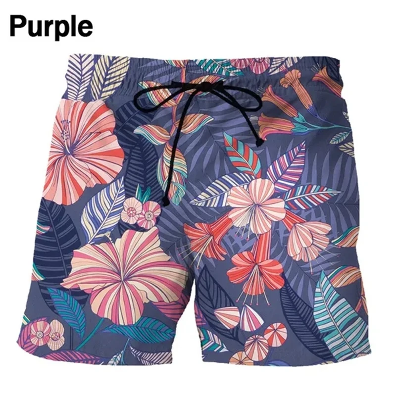 Street Hip Hop Shorts Flowers 3D Printed Shorts Swim Shorts Loose Casual Shorts Summer New Beach Shorts Men's Quick-dry Shorts