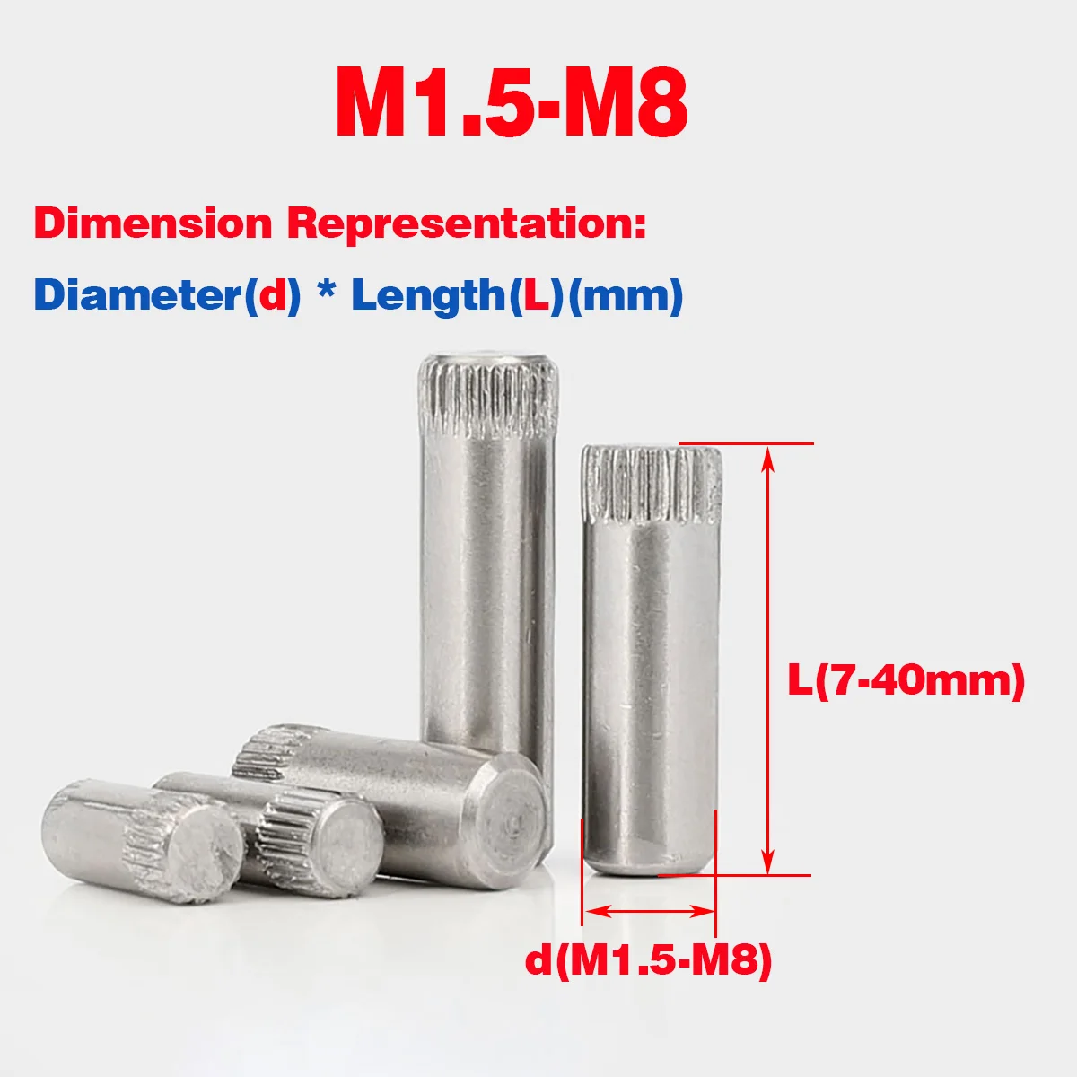 

304 SS Knurled Cylindrical Pin With Gear/Shaft Hinge Pin/Lock Locating Pin