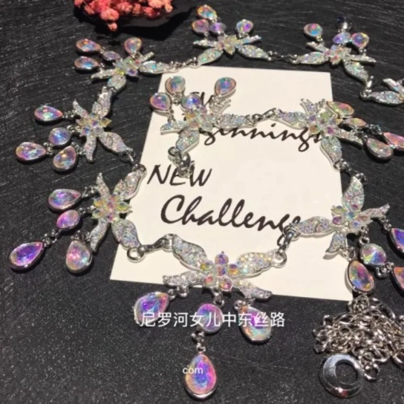 

Customized Neilos Anti Hook Super Flash A-level Colorful Water Diamond Angel Tears Belly Dance Waist Chain Waist Jewelry Belt