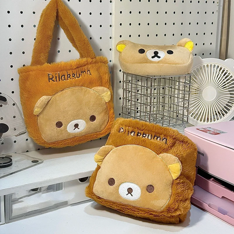 حقيبة Rilakkuma Kawaii Cartoon Anime حقيبة يد كروس لمستحضرات التجميل والسفر حقائب تخزين للنساء والفتيات هدية عيد الميلاد والكريسماس #4
