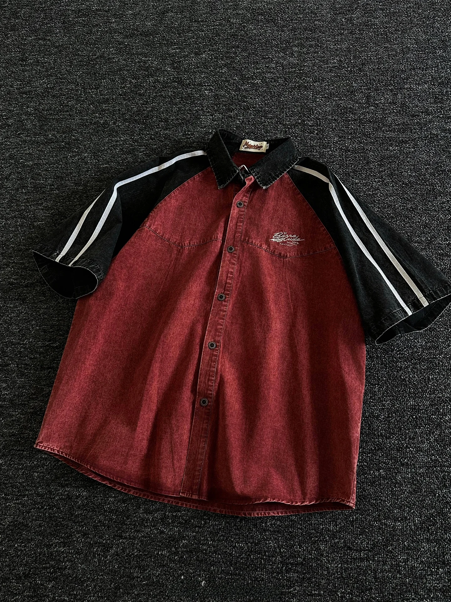 

Rise Brand American Retro Color Blo ort Sve Men's irt Loose Ame i Vintage Top Breathable Sun Protection Cotton 00%