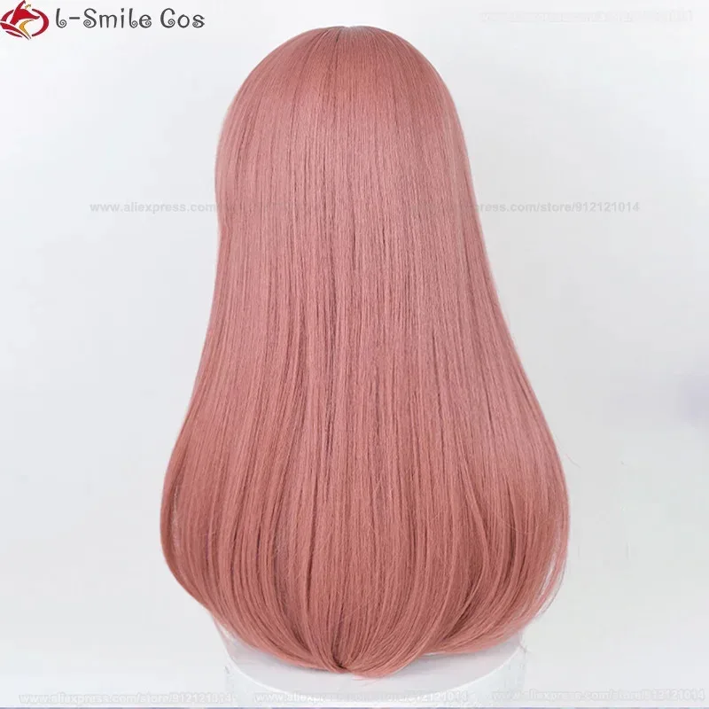 Peluca de Cosplay Nakano Miku de alta calidad, pelucas de Anime de 60cm de largo de color rosa oscuro para mujer, pelucas sintéticas resistentes al calor para Cosplay de Anime + gorro de peluca