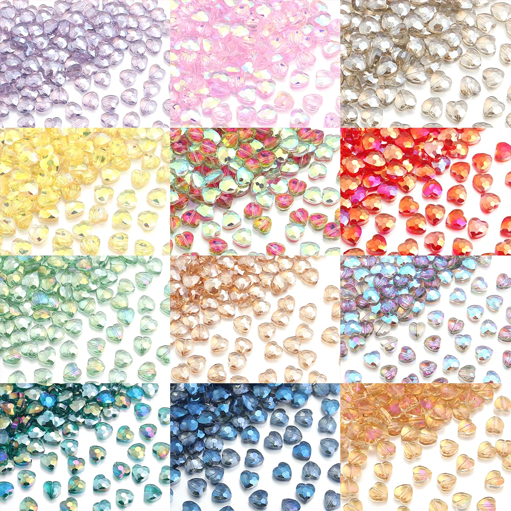 30 قطعة 10 مللي متر الأوجه خرز كريستالي الحب القلب الزجاج فضفاض خرزة مباعدة DIY بها بنفسك الحرف حلية صنع الخياطة الديكور اكسسوارات #4