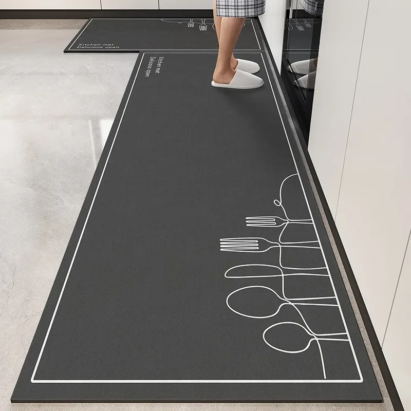 Mat for Kitchen Pvc Waterproof Carpet Anti-slip Home Decoration Area Rug Leather Entrance Doormat Alfombra De Cocina 주방 깔개
