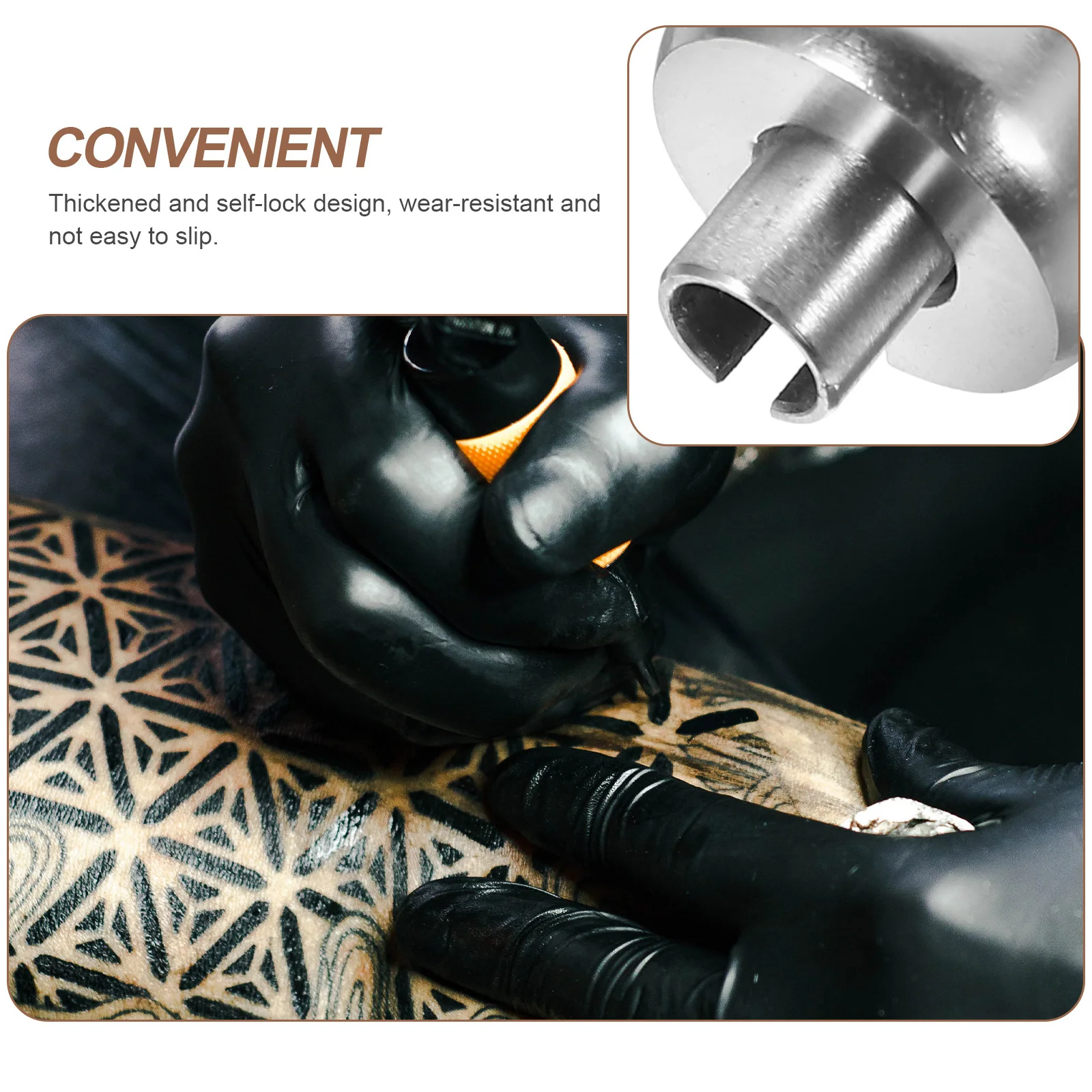 

Tattoo Machine Stainless Steel Grip 23f Thickened Anti-Slip Self-Lock Handle Durable Comfortable Coil Embroidery Supplies