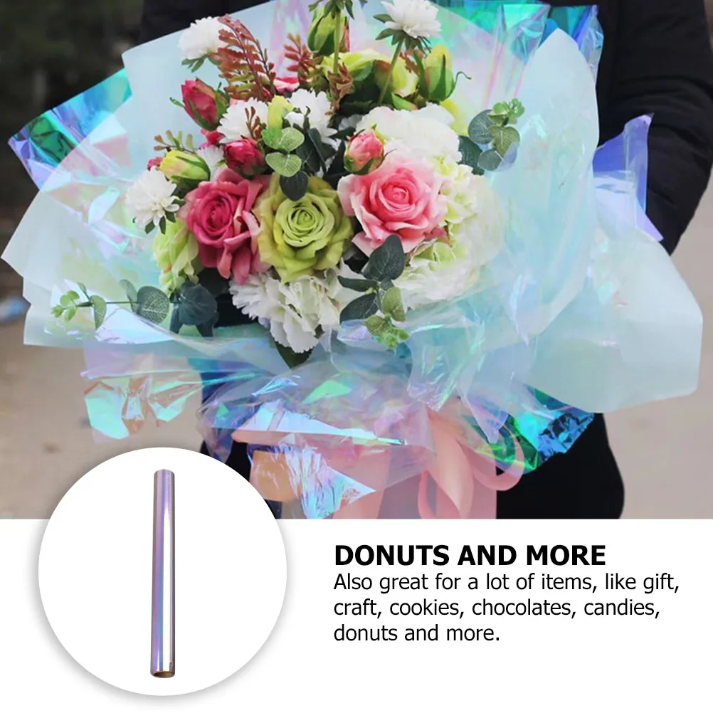 

Gradient Color Film Cellophane Wrapping Christmas Paper Basket Plastic Decoration