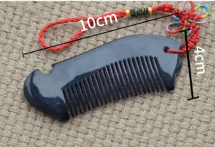 Massage comb portable creative horn comb small Chinese knotting fish shaped buffalo horn comb