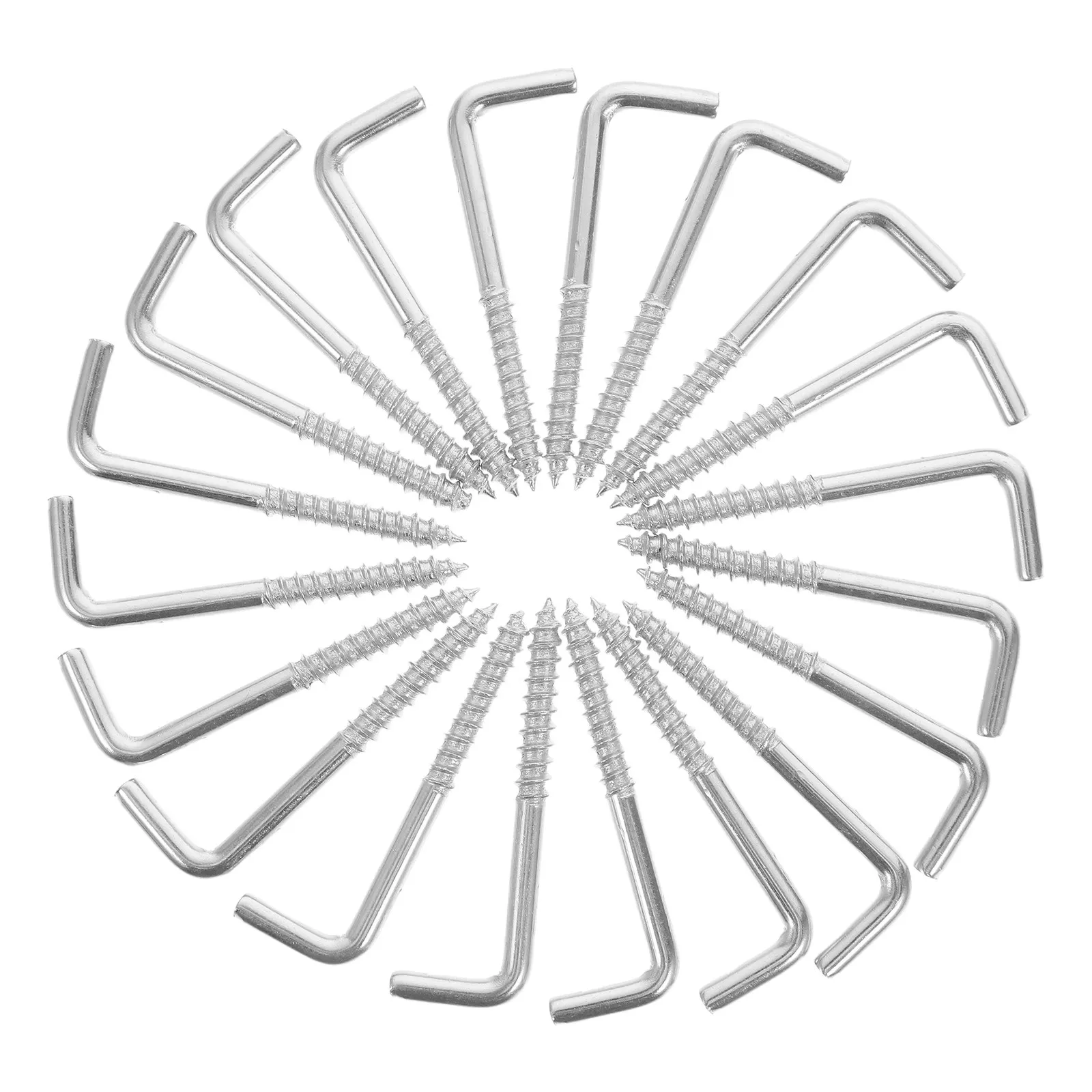 20Pcs L Shape Screw Hooks Galvanized Metal Heavy Duty Painting Hanger Ideal for Picture Mirror Jewelry Cup Key Wall Mount Holder