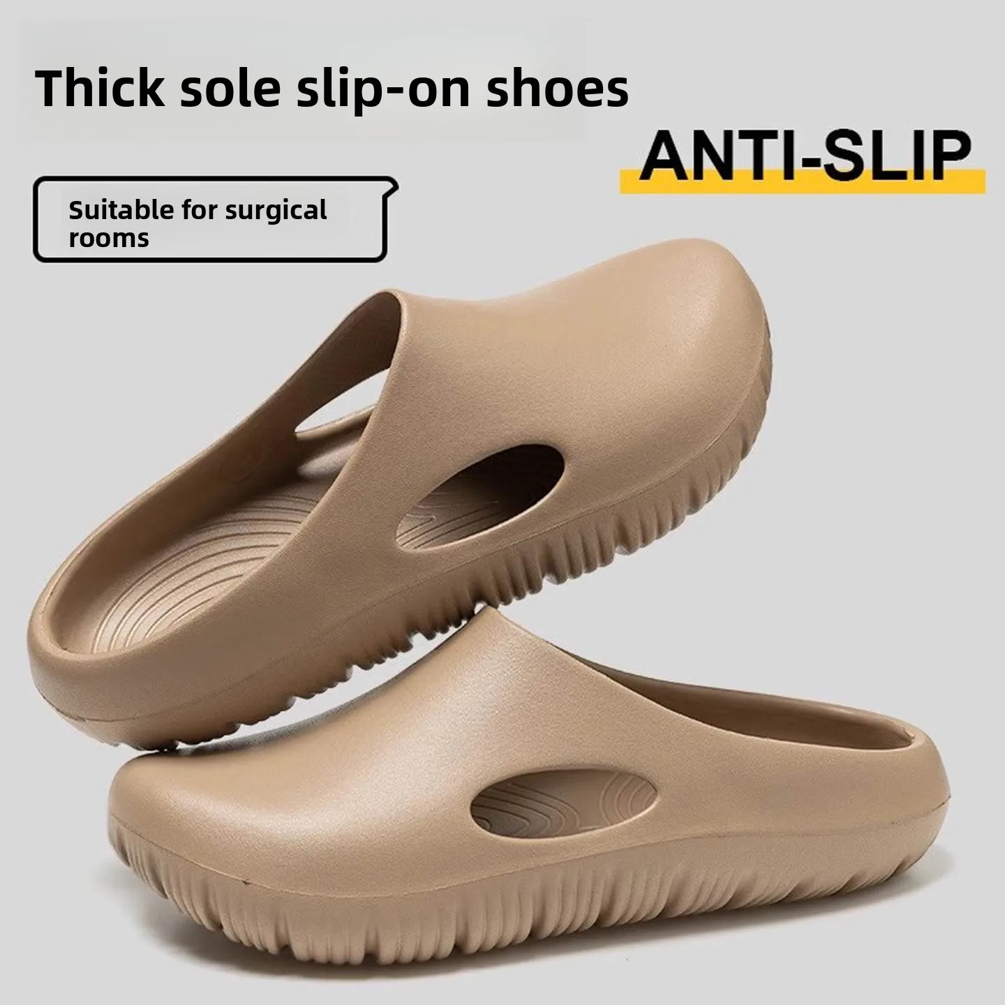 

Summer Home Shoes Women's Open-Toe Slip-On EVA Anti-Odor Breathable Cool Sandals Men's Half Slippers Nurse Shoes Cartoon Style
