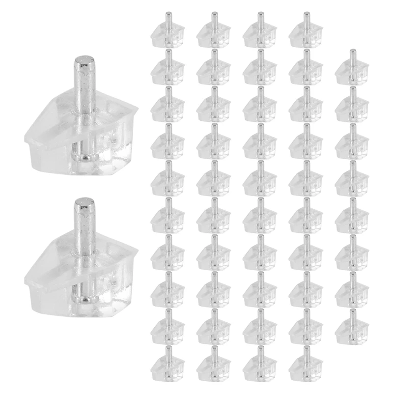 Clavijas de soporte transparentes para muebles de cocina, clavijas de estante, Clips de estante, soporte de estante, 3mm, 50 piezas