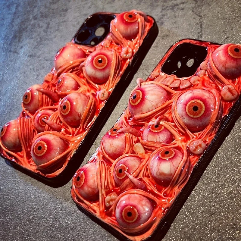 4103 Original 3D hecho a mano funda para teléfono móvil Cthulhu Eyes Horror estilo gótico funda para teléfono móvil personalizado regalo de Navidad y Halloween