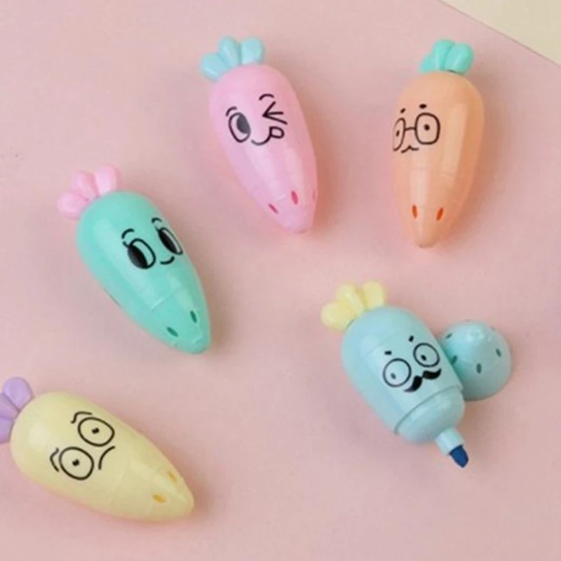 6Pcs Mini Highlighters School Markers Set Kit - Comfortable Grip Multi-Function Highlighter Pens Set