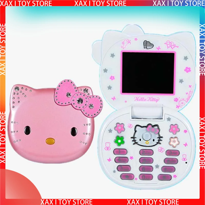 Anime Sanrio K688 Kawaii Hellokitty Flip Action Figures Model Mobile Phone Cartoon Cute Student Russian Mobile Phone Girl Gift