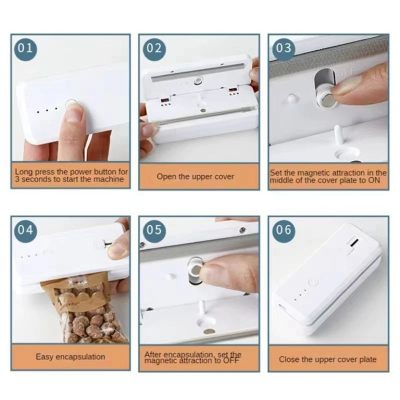 Household Mini Square Sealing Machine Laminator Packaging Household Food Bag Fresh Snack Sealing Machine