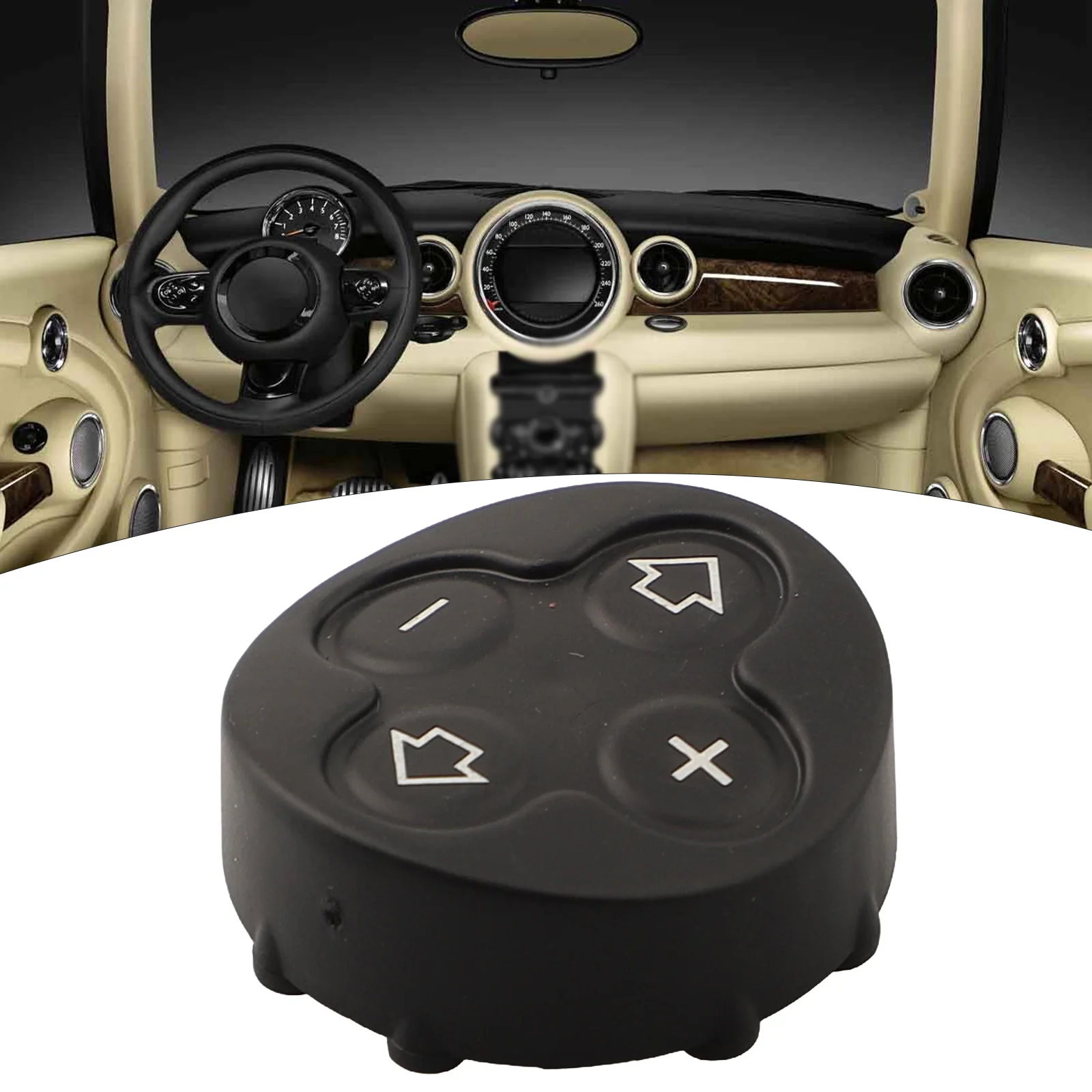 غطاء مفتاح عجلة القيادة الداخلي للسيارة غطاء صغير R55 R56 R60 أسود وظائف معززة مواد عالية الجودة تدوم طويلاً #6