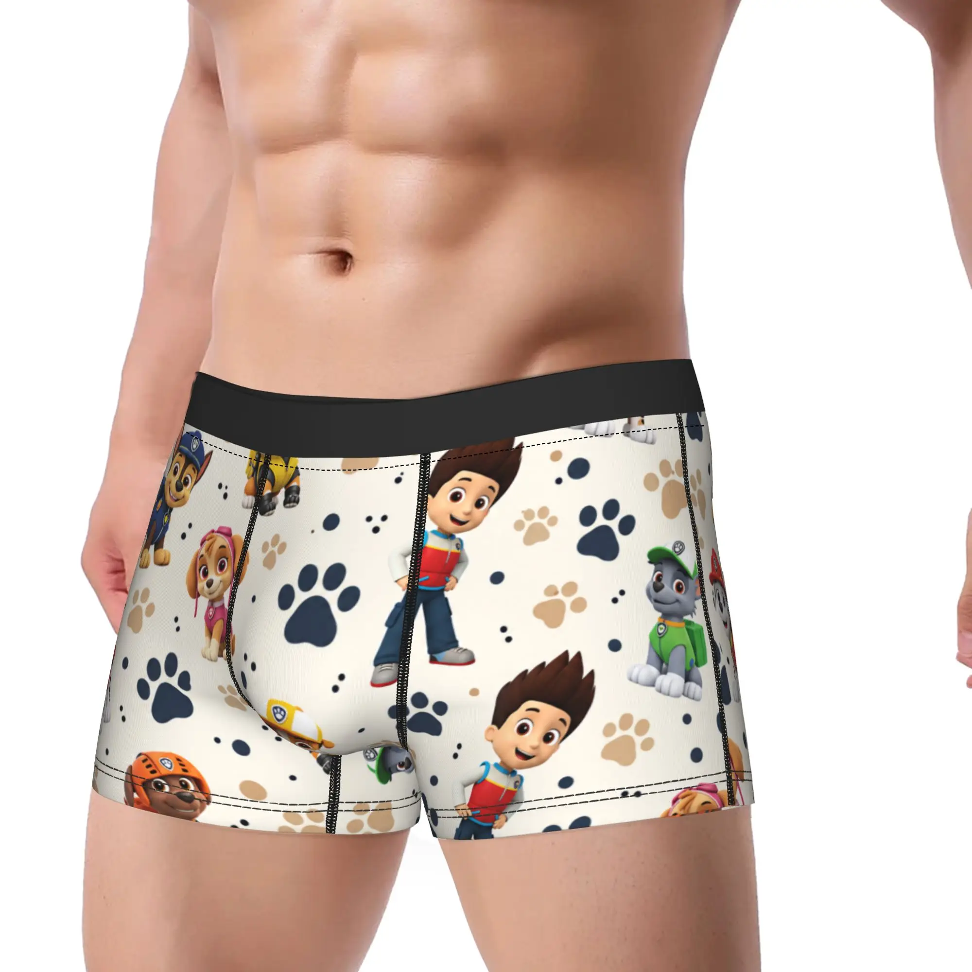 Paw Dogs Ryder Puppy Crew Art Underwear  Soft Trend Panties Printing Boxer Brief For Men 3D Pouch Plus Size Boxer Shorts
