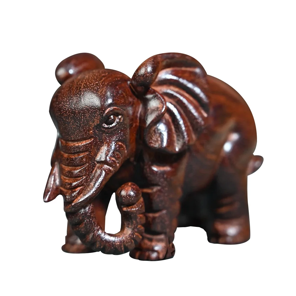

Wood Carving Decoration Animal Elephant Decorative Sculpture Lucky Statue Blood Sandalwood Child Home
