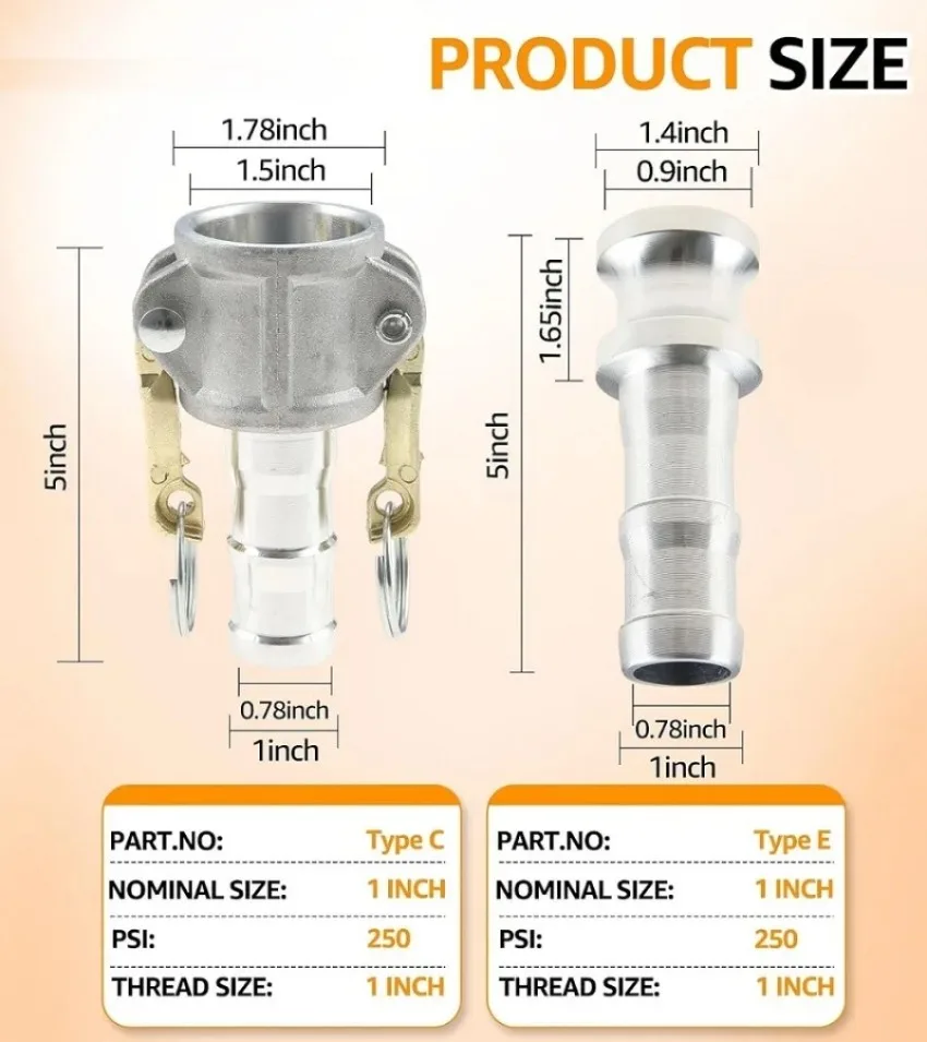 Camlock Fittings Type C&E 1