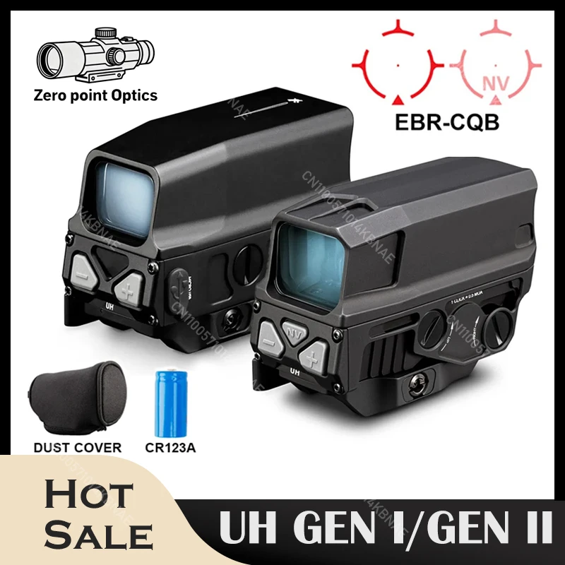 

UH GEN II Red Dot Sight Голографическая винтовка Охотничий оптический коллиматор EBR-CQB Reticle NV Совместим с 20-миллиметровой планкой Пикатинни