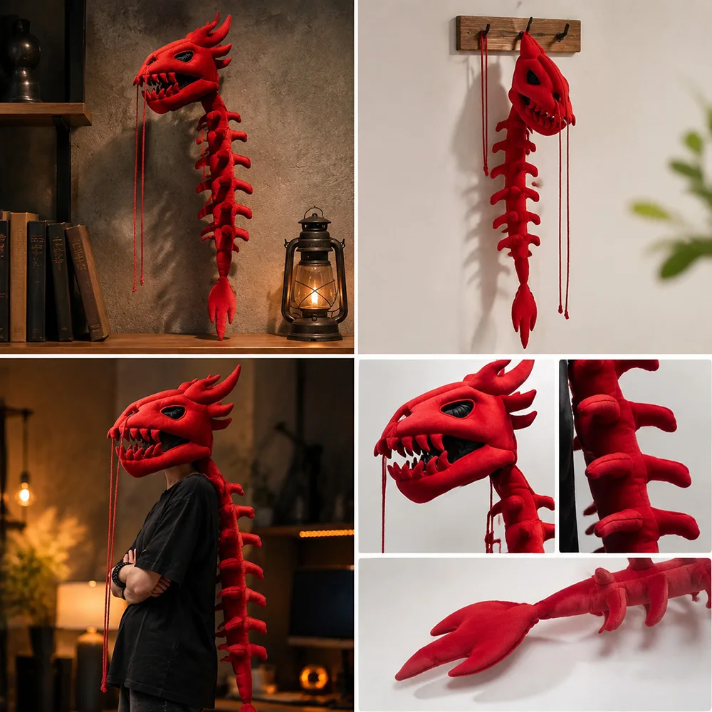 Dinosaur Skeleton Plush Back Accessory Gothic Cute Dragon Bone Costume For Girls Teens Cosplay Halloween Party Performance Gift view 3