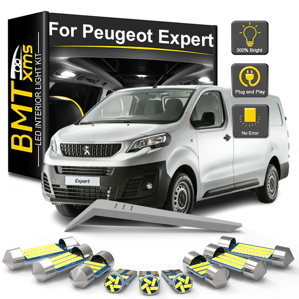 BMTxms 13Pcs Canbus For Peugeot Expert 2007-2013 2014 2015 2016 2017 2018 2019 2020 2021 2022 2023 Car LED Interior Light Lamp