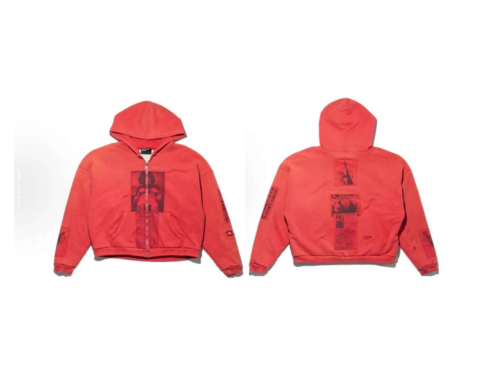 

Oversize Hoodie ex Cotton Long Sve Warm Casual Faion Red Portrait Patched Vintage Sle Streetwear for Youth