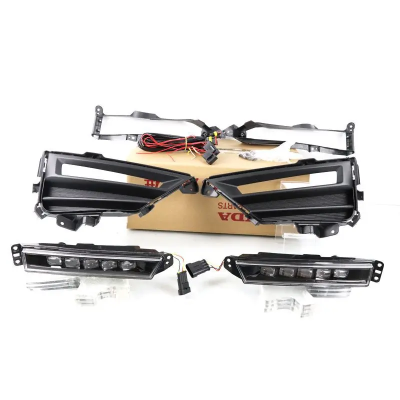 SAAR متوافق مع 21 موديلًا CRV أضواء نهارية للضباب الأمامية الأصلية للقيادة باللون الأصفر L #4