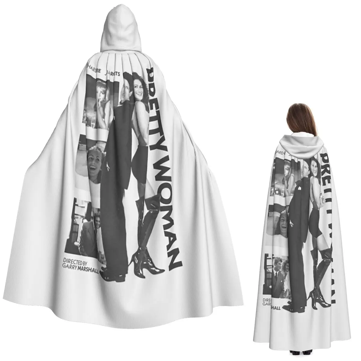 Capa Larga con Capucha de Mujer Bonita de 1990, Disfraz Medieval de Bruja, Capa de Cosplay, Halloween, Vampiro, Unisex para Adultos