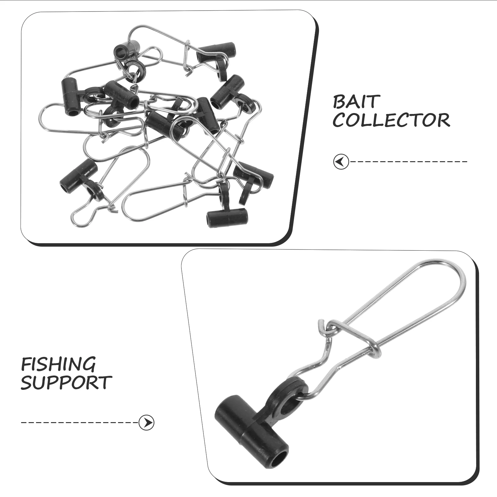 

30Pcs Rig Holder Hook Connector Small Sturdy Snap Clips Corrosion Resistant High Strength for Professional Fishing Supply