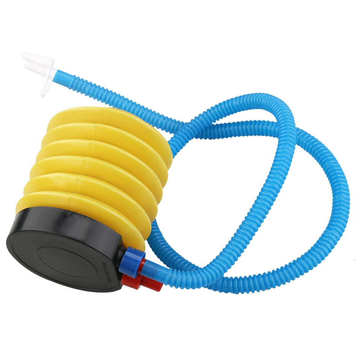 

Portable Mini Balloon Air Inflator Foot Operated Blue Yellow Plastic 11X8.5Cm 93Cm Hose Quick Inflate Deflate For Party Travel