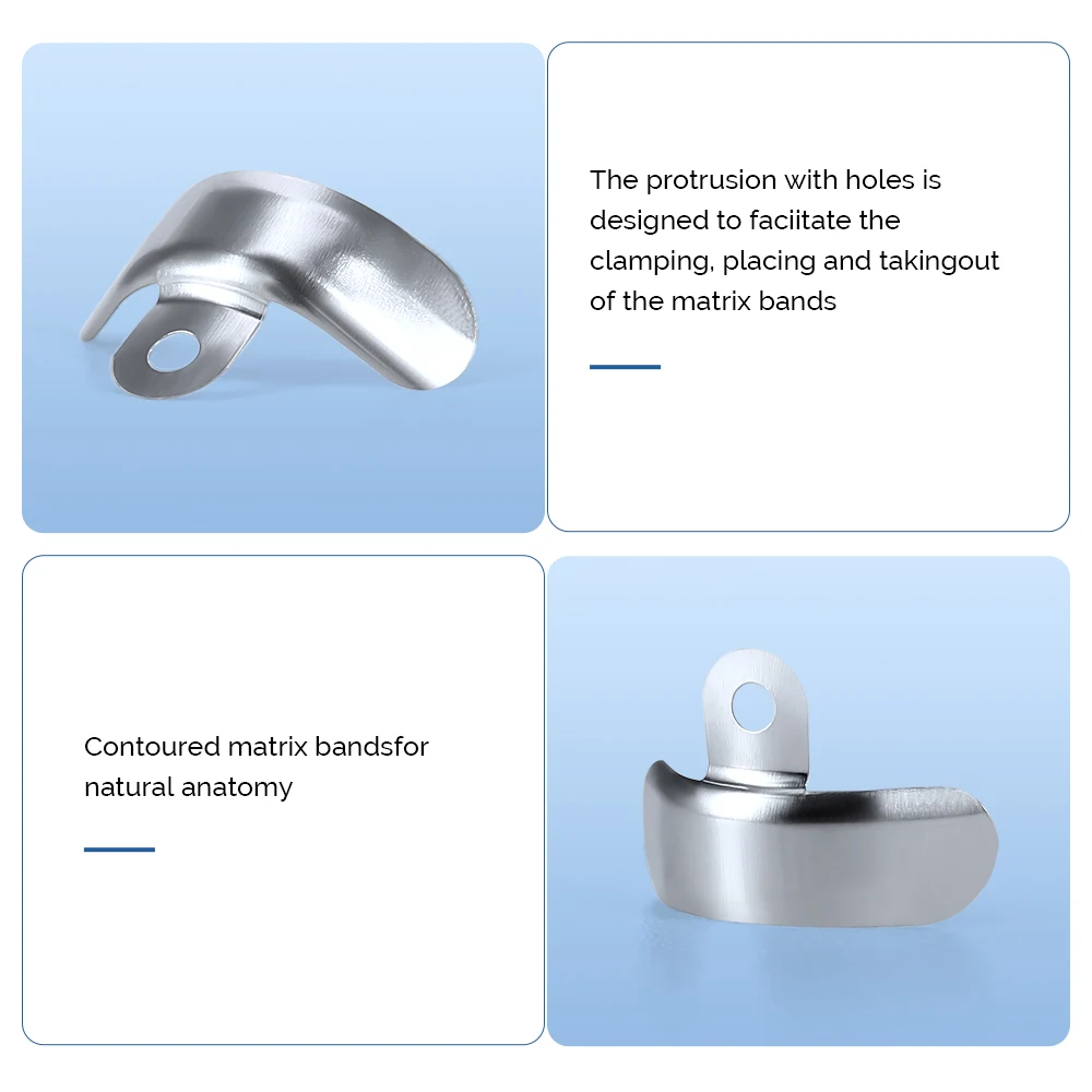 100Pcs AZDENT Dental Sectional Matrix Contoured System Metal Dentistry Resin Clamping Seperating Ring Autoclavable